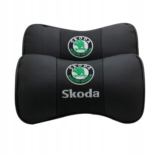2pcs кожаный автомобильный подголовник для Skoda