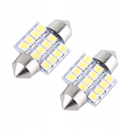 QC00936 - 2шт Белый 12V 12smd 31 мм светодиодные лампы освещения