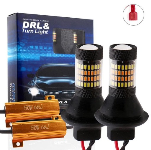 00243 - 2в1 денні ходові вогні + світлодіодні покажчики повороту-W21 / 5W