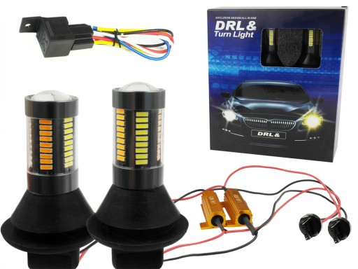 2w1-w21w-66SMD - 2в1 денні ходові вогні і світлодіодні покажчики повороту DRL W21W