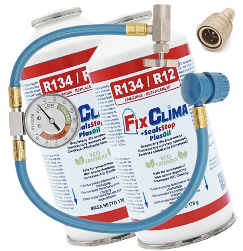 2x газ для проколювання кондиціонера з затискачем R134A R12 170 г + шланг