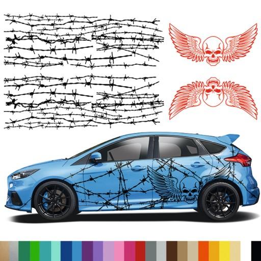 Наклейки для авто тема череп провода 94X700CM 2X