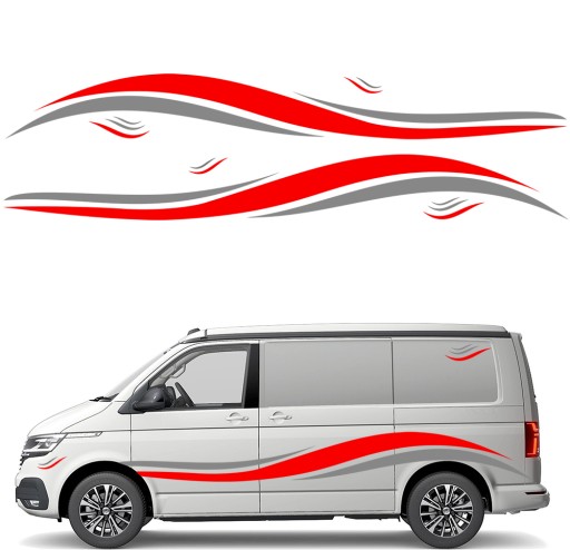 2x СТІКЕР Графіка для бокової частини автофургону МОТИВНІ ЛІНІЇ ФІГУРИ 41x354