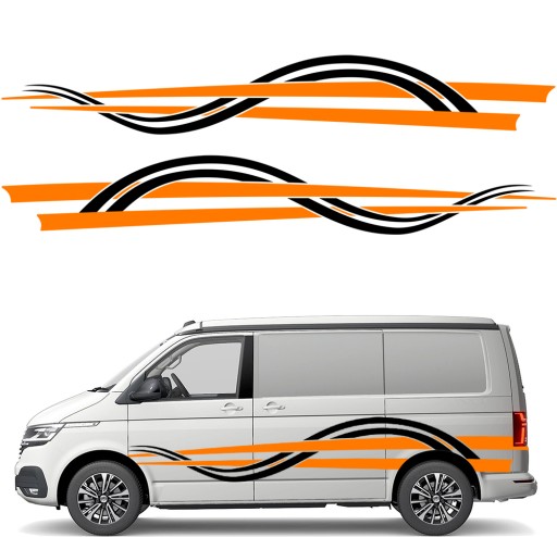 2x СТІКЕР Графіка для бокової частини автофургону МОТИВНІ СМУЖКИ СМУЖКИ ЛІНІЇ 33x220