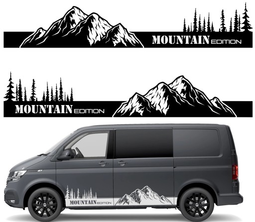 2x СТІКЕР Графіка для автофургону MOUNTAIN EDITION MOUNTAIN FOREST 43x232