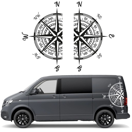2x НАЛІЙКА Графіка для кемпера та каравану WIND ROSE 90x155