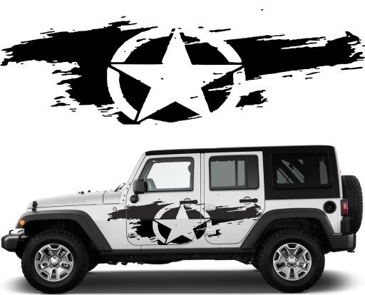 2x НАЛІЙКА Автомобільна графіка PULL STAR US ARMY STAR 160x50