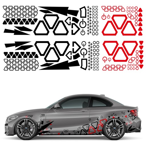 2x НАЛІЙКА Автомобільна графіка ТЕМА АБСТРАКТНІ ФОРМИ СТРІЛОК 44x215