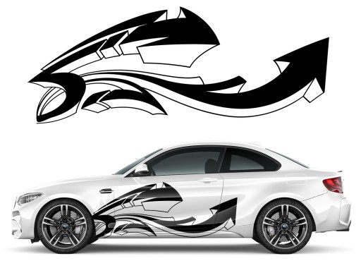 2x НАКЛЕЙКИ Графика для автомобиля ГРАФФИТИ МОТИВ СТРЕЛКИ Тюнинг 77x200