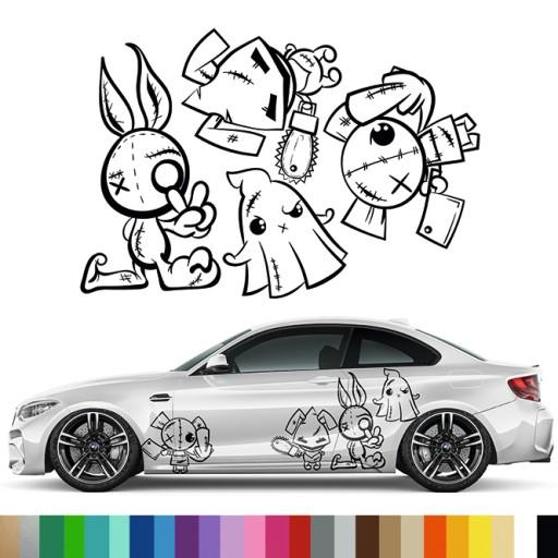 Наклейки для авто тема кролик призрак аниме 90X265CM