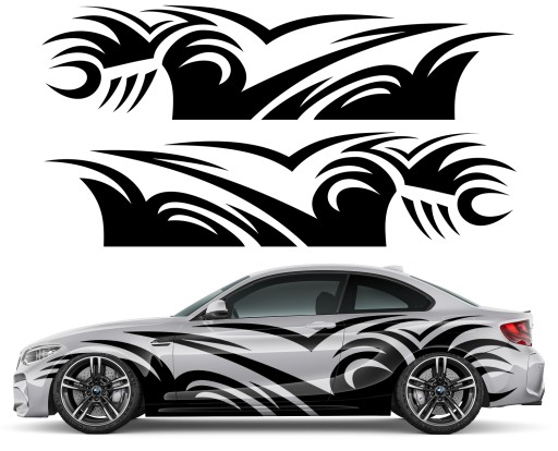 2 НАКЛЕЙКИ Автомобильная графика ТРИБАЛЬНЫЙ МОТИВ Абстрактные фигуры 90x745
