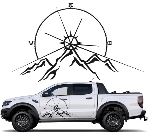 2x СТІКЕР Графіка для позашляховика WIND ROSE MOUNTAINS 80x133