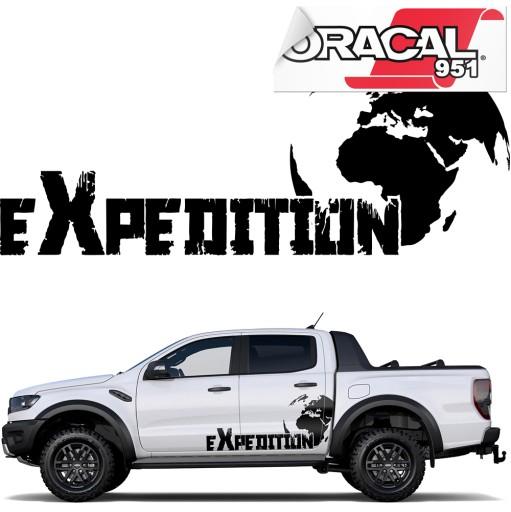 2X наклейка карта мира экспедиция OFFROAD 110X44