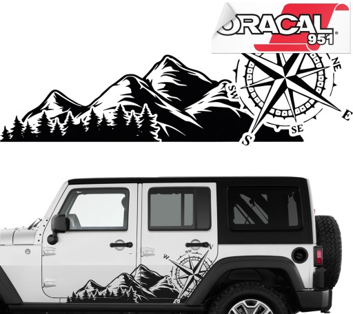 2x наклейка для автомобіля ліс дерева OFFROAD 45X145