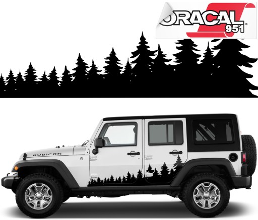 2x наклейка для автомобіля ліс дерева OFFROAD 45X145