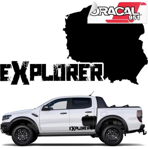 2X наклейка польский EXPLORER карта для JEEP 110X60