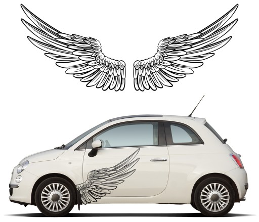 2x АВТОМОБИЛЬНЫЕ НАКЛЕЙКИ С МОТИВОМ КРЫЛЬЯ 91x109 см