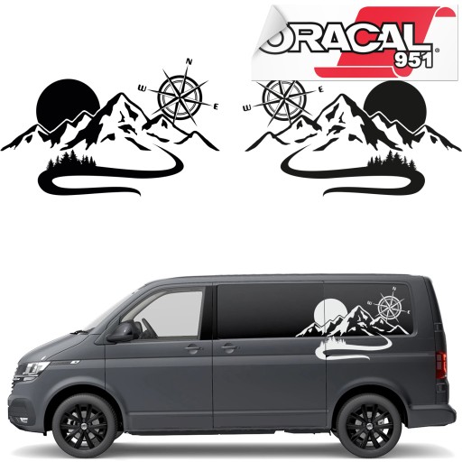 2x наклейки на сторону автомобіля кемпер Кемпінг 70x44