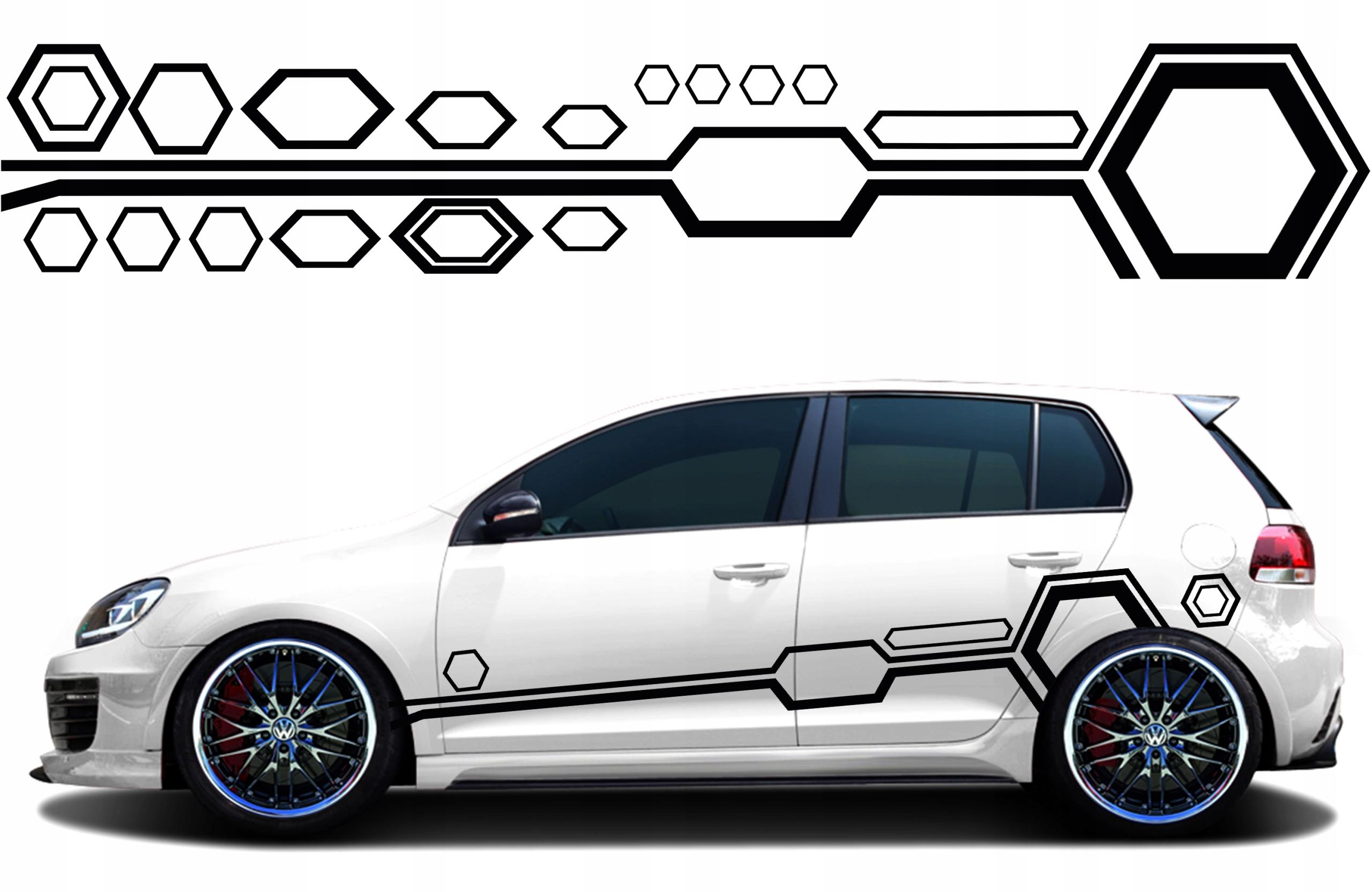 2X Hexagen тема авто наклейки 45 см x 2.5 м