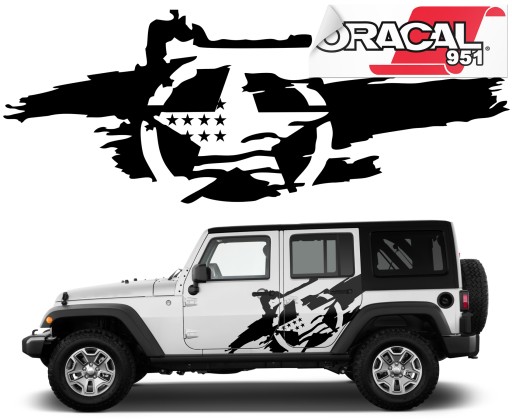 2x наклейки для автомобіля зірка прапор США 112X43