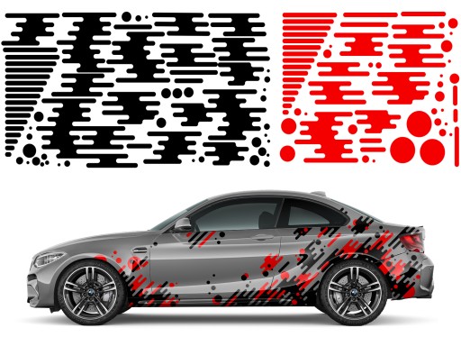 2 НАКЛЕЙКИ Автомобильная графика КАМУФЛЯЖ Колеса ФОРМЫ ЛИНИИ Абстракция 94x578