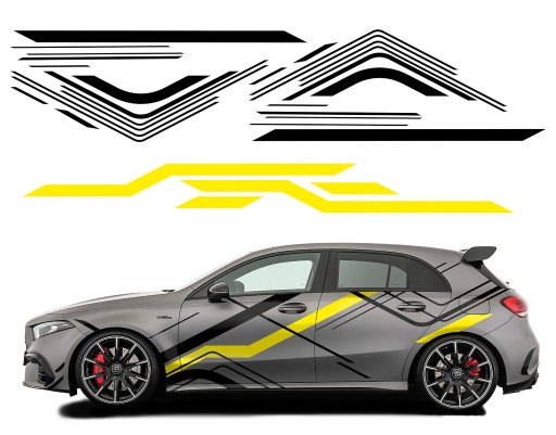 2 НАКЛЕЙКИ Графика на боку автомобиля ТЕМАТИЧЕСКИЕ ПОЛОСКИ ПОЛОСКИ Линии Формы 120x413