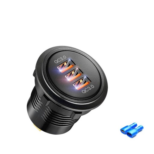 3.0 QC ЗАРЯДКА USB САМИЙ. РОЗЕТКА 3xUSB ОРАНЖЕВА 54W