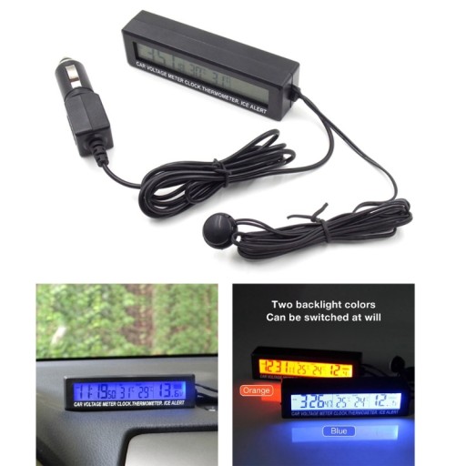 3-в-1 Авто Автомобильный светодиодный цифровой вольтметр термо