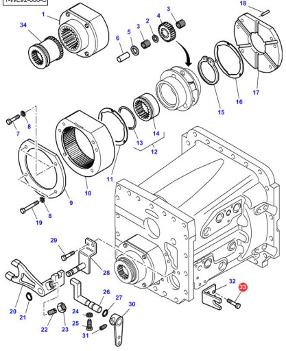 3010346X1 Винт Torx с полной резьбой M8 x 20