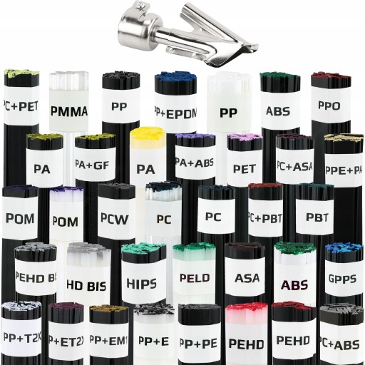 36x БІНДЕР ДЛЯ ПЛАСТИКОВОГО ЗВАРЮВАЛЬНОГО АПАРАТУ PLASTIC WELDING KIT 3,6 кг + НАСАДКА