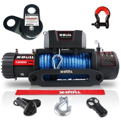 Лебідка електрична 3в1 12в Автомобільна лебідка 13000 блок + дужка