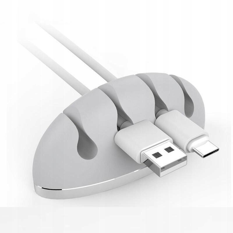 4-Channel Silicone Earphone USB Cable Cord Winder