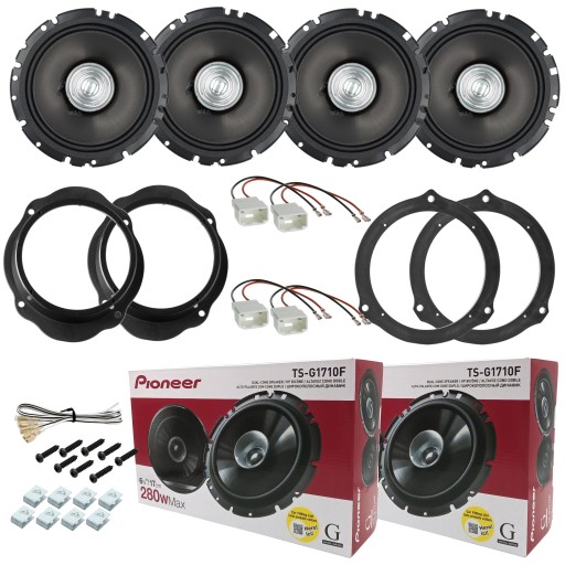 4 ПОТУЖНІ динаміки PIONEER для Ford Focus MK2 CMAX Kuga проставки FRONT + TY