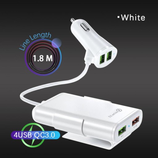 4-портовий USB-зарядний пристрій для прикурювача