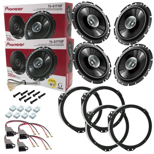 4 автомобільні динаміки PIONEER для Opel Vectra C Signum, ПЕРЕДНІ + ЗАДНІ проставки