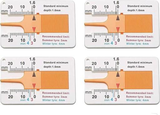 4 шт. пластиковый датчик глубины протектора шин, шинная линейка