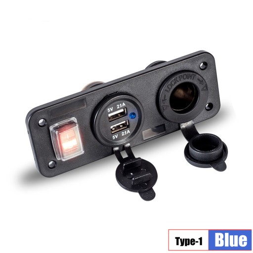 4 в 1 LED Digital 12V розетка прикурювача для зарядки