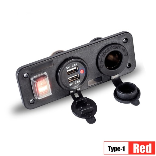 4 в 1 LED Digital 12V розетка прикурювача для зарядки