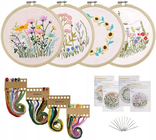 4 х Рослини Квіти вишивка стартовий набір