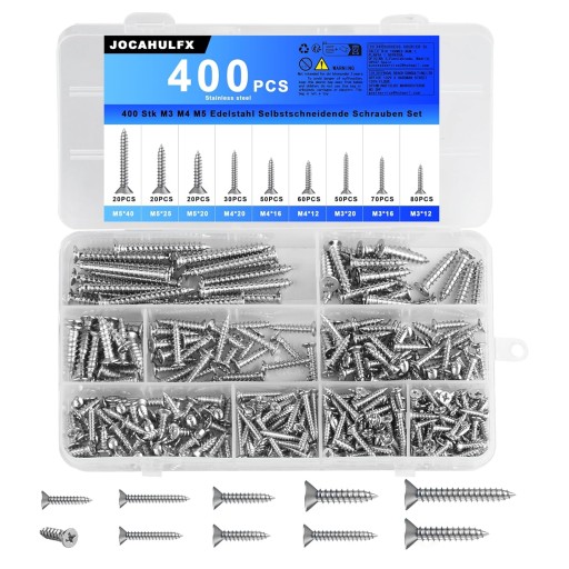 Набор саморезов из нержавеющей стали, 400 шт., шурупы по дереву