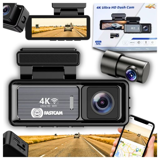 4K WIFI GPS G-сенсор Відеореєстратор автомобільна камера з камерою заднього виду