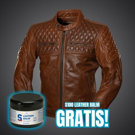 4SR ШКІРЯНА КУРТКА SCRAMBLER COGNAC, КОРИЧНЕВА 58