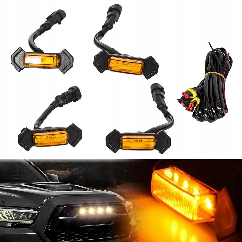 4x решетка светодиодный свет комплект Янтарный объектив для Toyota Taco