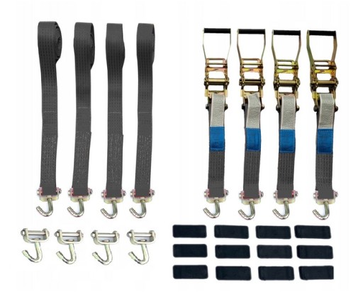 4 поворотні гачки для транспортувального ременя 4T/3M/50 Black