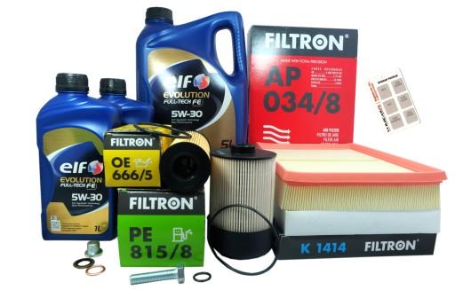 4xФильтр + масло 5W30 Renault Alaskan 2.3 dCi 2017-