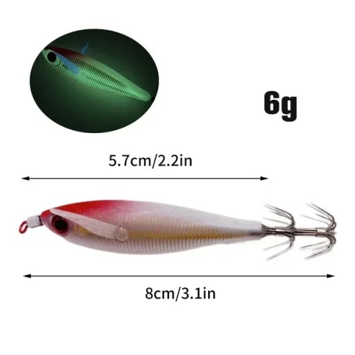 5-20 шт. Wood Shrimp 5.5g Горизонтальний лазерний світиться плаваючий Egi