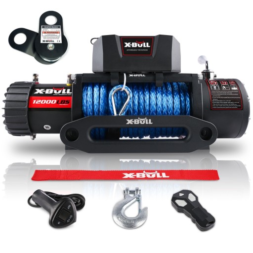 ~5.5T електрична кабельна лебідка 12v для евакуатора, X-Bull лебідка 12000lbs