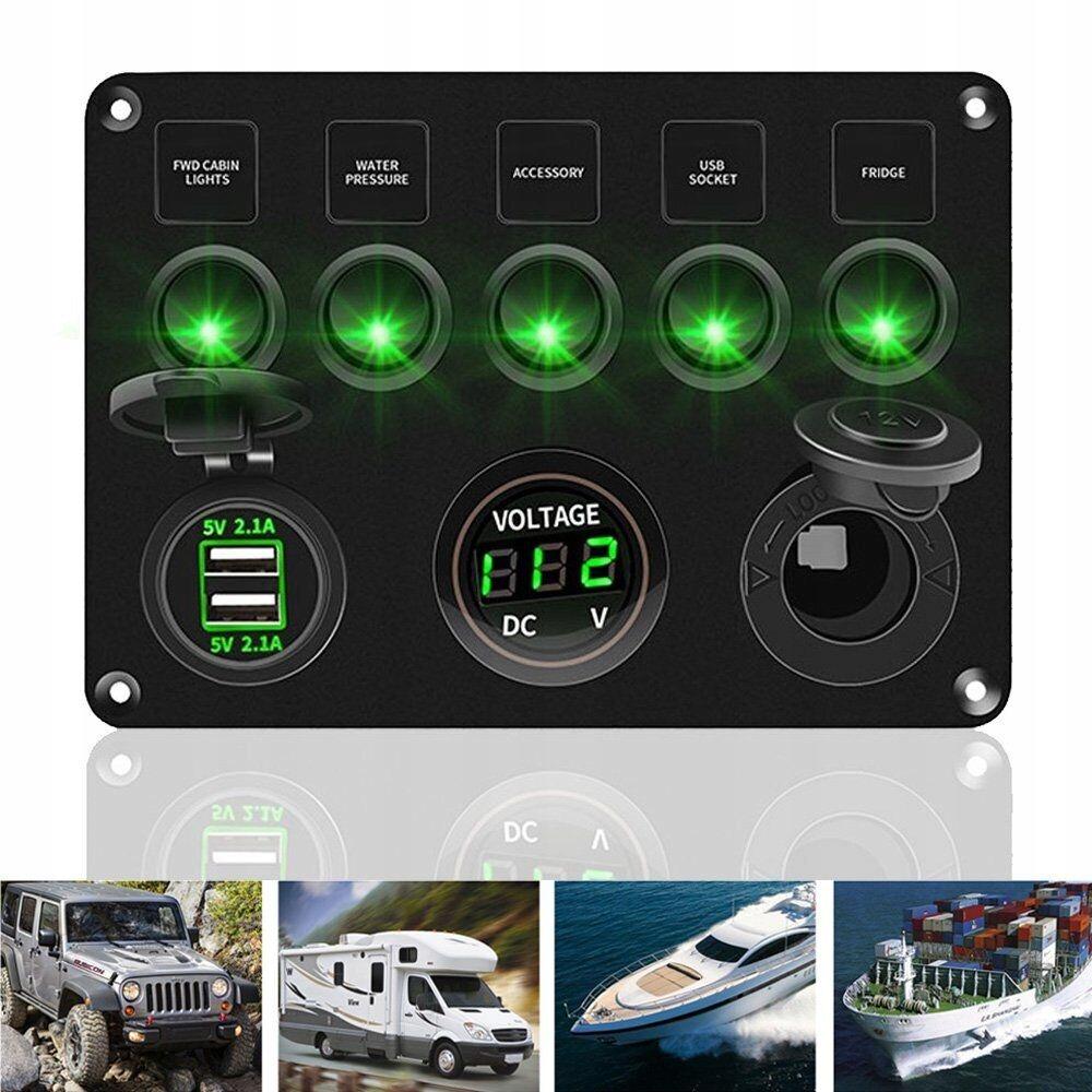 5 Gang Rocker Switch панель LED Light для бара автомобиля C
