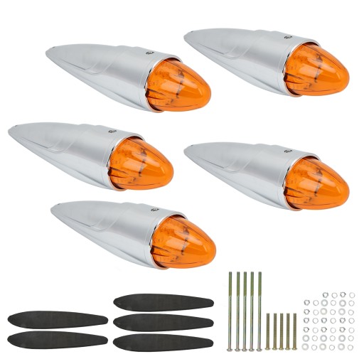 Victool1611210082511 - 5 комплектів 12V 17led Автомобільна покрівельна лампа водонепроникна бурштинова кабіна