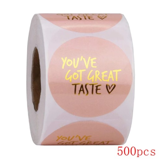 50-500 шт. Круглые розовые деловые наклейки для бумажных этикеток